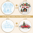 thumbnail image 6 of ComfiTime Christmas Embroidery Kit for Beginners to Intermediate Adults – 4 Stamped Patterns, Easy Arts & Crafts with 2 Hoops, Threads/Floss, Scissors & Instructions, Handmade Gifts, Needlepoint Kit, 6 of 17