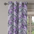 thumbnail image 3 of Ambesonne Floral Grommet Curtain, Retro Meadow Bloom Leaves, 50"x60", Violet Mauve and Grey Teal, 3 of 5