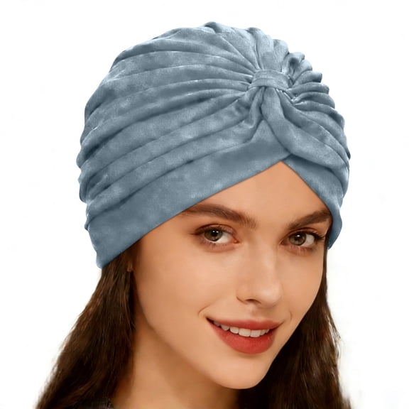 Unisex Slouchy Beanie Hat, Soft Lightweight Knit Skull Cap for Men and Women, Breathable Cotton Sleep Turban Cap Light Gray