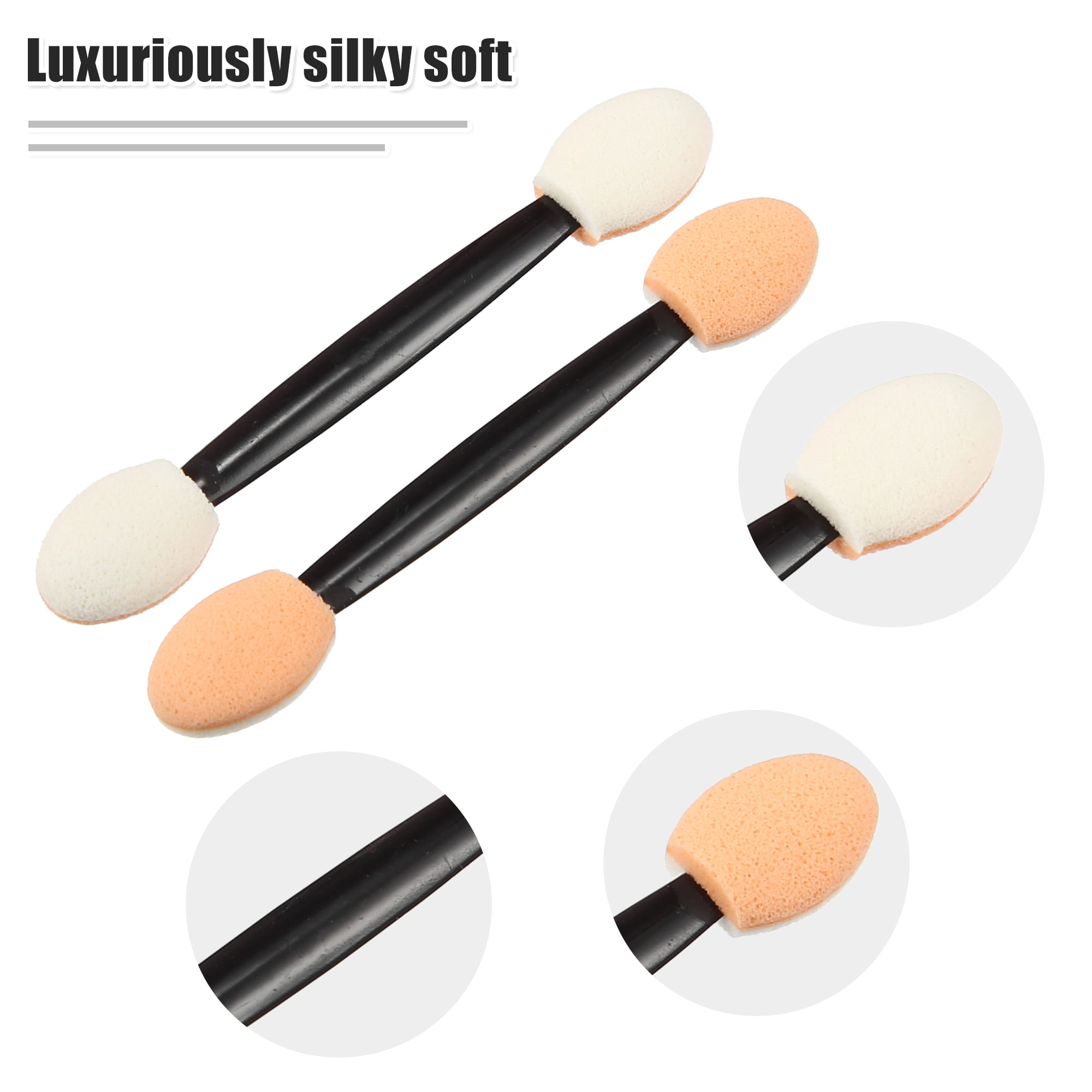 Unique Bargains 25 Pcs Dual Sided Eye Shadow Sponge Applicators with Container for Makeup