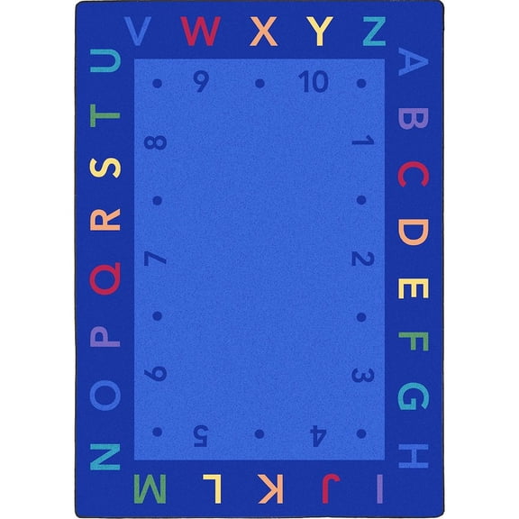 Joy Carpets Kid Essentials Lively Letters 5'4" x 7'8" Area Rug in Color Multi