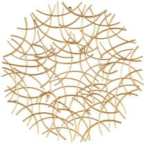 DecMode Gold Metal Overlapping Curved Sticks Abstract Wall Decor
