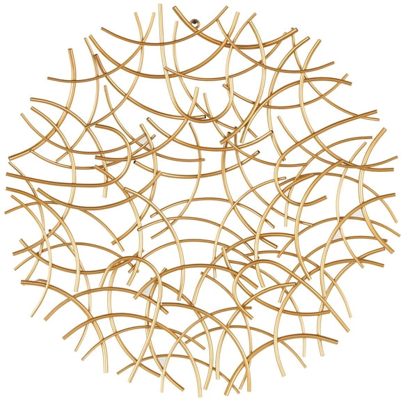 DecMode Gold Metal Overlapping Curved Sticks Abstract Wall Decor