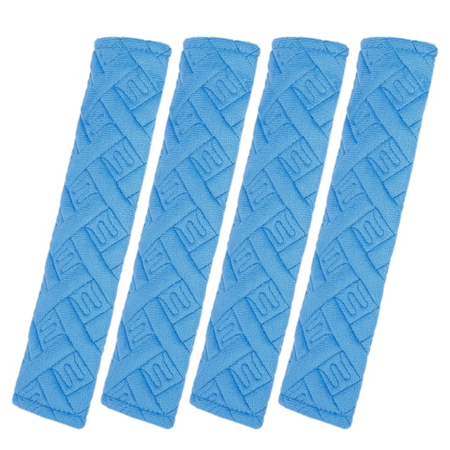 Unique Bargains 4 Pcs Housses de Coussin de Ceinture de Sécurité Universelles en Peluche Bleue pour Voiture