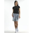 thumbnail image 4 of No Boundaries Cotton Stretch Ribbed Tee with Short Sleeves, Women's XS-3XL, 4 of 5