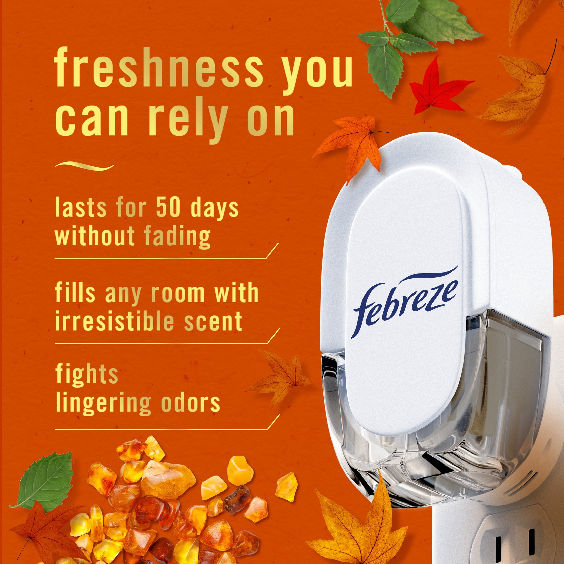(2 pack) Febreze Plug In Air Freshener, Odor-Fighting Scented Oil Refill, Premium Holiday Mix, 3 Refill