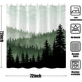 thumbnail image 5 of Green Mountain Misty Shower Curtain Bathroom Forest Shower Curtain Set Waterproof Fabric Bathroom Set with 12 Hook 72x72 inches, 5 of 6