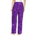 thumbnail image 3 of Picia Purple Glitter Womens Soft Woven Cotton Elastic Waistband Sleep Pajama Pant Lounge Sleep Pant With Pockets And Drawstring-XX-Large, 3 of 9