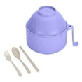 thumbnail image 4 of 6-Piece Bamboo Fiber Ramen Bowl Set - Microwave-Safe with Drainage for Dorm Rooms | Includes Chopsticks & Cutlery | Purple, 4 of 4