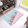 thumbnail image 3 of MKHERT Set of Makeup Brushes On Pink and Aqua Colored Background Doormat Rug Home Decor Floor Mat Bath Mat 23.6x15.7 inch, 3 of 3