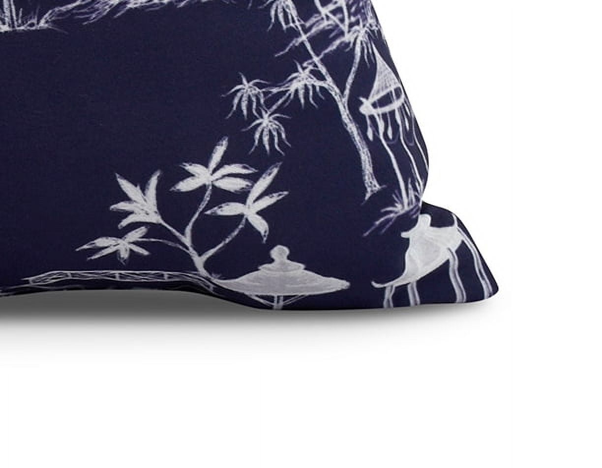 16 x 16 inch, Chinapezka Floral Print Pillow, Navy Blue