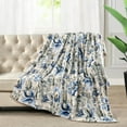 thumbnail image 5 of Home Soft Things Printed Flannel Throw - Delphinum - 60" x 80", 5 of 8