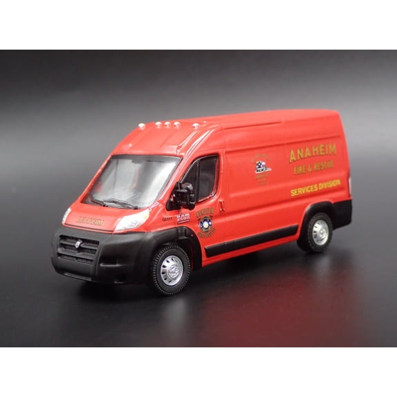 Open Box 2018 18 RAM PROMASTER SPRINTER VAN ANAHEIM, CA FIRE 1:64 SCALE DIECAST MODEL CAR