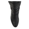 thumbnail image 3 of JOURNEE COLLECTION Womens Black Goring Buckle Accent Wide Calf Winona Almond Toe Block Heel Zip-Up Riding Boot 9 M WC, 3 of 3