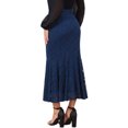 thumbnail image 3 of INSPIRE CHIC Women's Lace Floral Skirts Ruffle Hem High Waist Cocktail Midi Skirt 2XL Dark Blue, 3 of 6