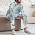 thumbnail image 7 of Fotbe Algae Corals and Seashells Pattern Long Sleeve Pajama Set for Men,Sleepwear Set,2-piece Loungewear Set,Soft PJs Comfy Nightwear with Pockets-X-Large, 7 of 7