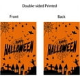 thumbnail image 5 of Happy Halloween Garden Flag Vertical Double Sided Pumpkin Spider Web Bat Ghost Spooky Castle Tombstones Halloween Yard Flags 12.5x18 Burlap for Farmhouse Outdoor Decor Orange Black, 5 of 6