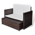 thumbnail image 4 of vidaXL 2 Seater Sofa Patio Deck Wicker Sleeper Sofa with Cushions PE Rattan, 4 of 6