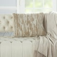 thumbnail image 4 of Nourison Natural Leather Hide Woven Leather Beige Decorative Throw Pillow , 20" x 20", 4 of 5