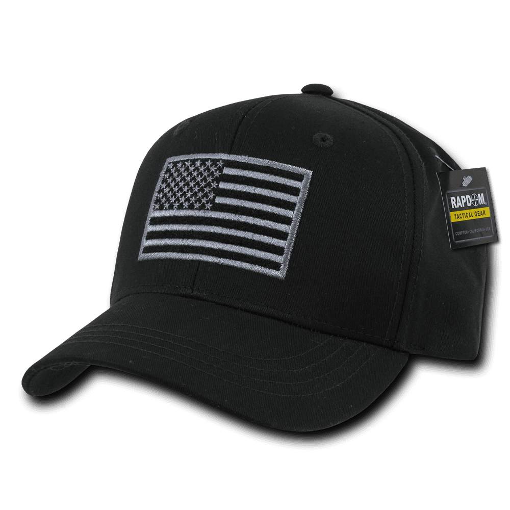 USA Flag Embroidered Tactical Operator Caps Hats, Black - Walmart.com
