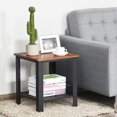 thumbnail image 3 of Gymax Table d'Extrémité Industrielle à 2 Niveaux Table d'Appoint avec Tablette de Rangement Table Rustique pour Sofa Noir, 3 of 9