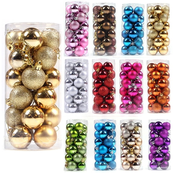 Limei 24Pcs Christmas Balls Ornaments for Xmas Christmas Tree - Shatterproof Christmas Tree Decorations Hanging Ball for Holiday Wedding Party Decoration