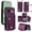Deep Purple, variant on ELISORLI Luxury Wallet Case for Google Pixel 7 5G with Tempered Glass Card Slot Thin Slim Flip Purse & Shoulder Strap, PU Leather Credit Card Holder Stand Phone Cover for Pixel7 Pixle Seven 6.3 Black