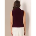 thumbnail image 4 of DARING DIVA Women's Waistcoat Suit Velvet Lapel V Neck Dressy Blazer Vests XL Burgundy, 4 of 5