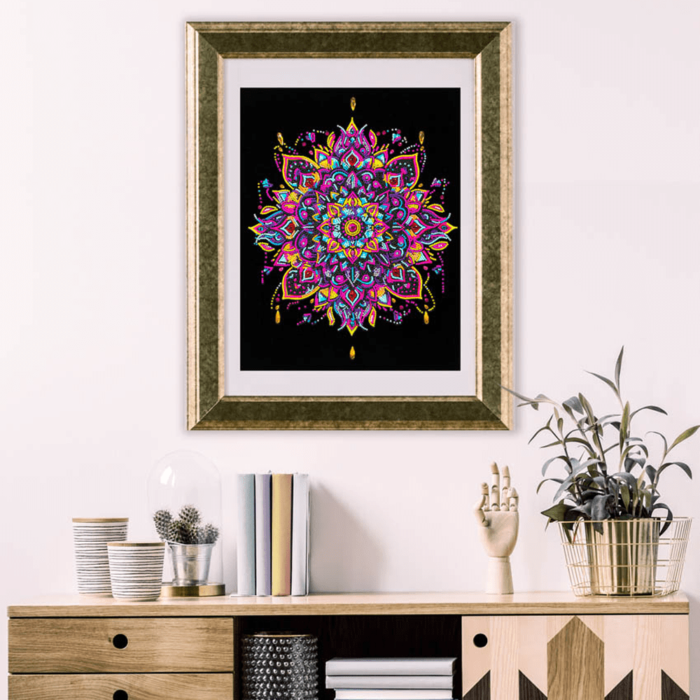 Diamond Dotz Neon Flock Mandala Diamond Painting Kits for Adults - Colorful Diamond Art Kits a Relaxing Creative Craft Kit with Dotz Gems 18x14