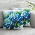 thumbnail image 3 of COMIO Blue Hydrangea Spring Throw Pillow Covers Outdoor Spring Summer Decor Farmhouse Floral Lumbar Decorative Throw Pillows Cases Decorations for Couch Sofa Porch White, 3 of 5