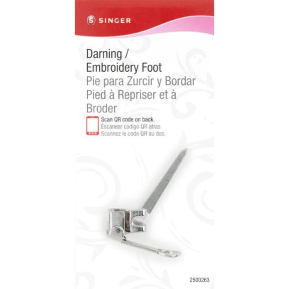 SINGER Stippling & Darning & Freehand Embroidery All-Metal Presser Foot for Low-Shank Sewing Machines
