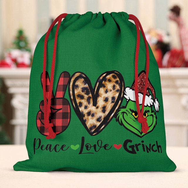Bolsa de regalos navideña transpirable con cordón para artículos de recuerdo de fiesta 1 ud.