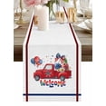 thumbnail image 2 of Burlap Table Runner 120 Inches Long, Red Truck USA Flag Cherries Balloons Non-Slip Kitchen Table Runners for Dining Room Everyday Use Party Table Decorations Rainbow Welcome Sign, 2 of 9