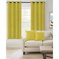 thumbnail image 2 of Vintage Yellow Blackout Curtains 90 Inches Length, Farmhouse Retro Beige Solid Color Window Treatment Thermal Insulated Drapes for Bedroom Living Room 2 Panels 104x90 Inches, 2 of 8