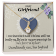 thumbnail image 1 of To My Girlfriend I Love You More Every Day Alluring Ribbon Necklace Message Card, 1 of 7