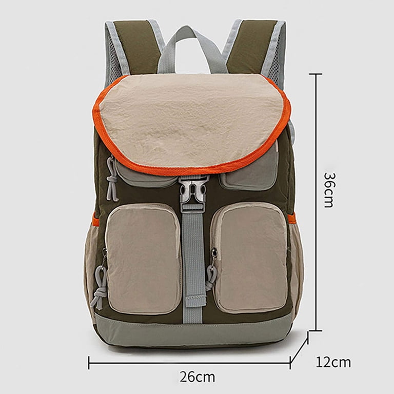 backpack buckles travel drawstring Go Forth Goods rucksack look Color Block Nylon Flap Backpack,