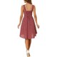 thumbnail image 3 of Vestidos sin mangas florales INSPIRE CHIC para el cuello cuadrado de las mujeres, vestido bohemio de verano L Rojo, 3 of 6