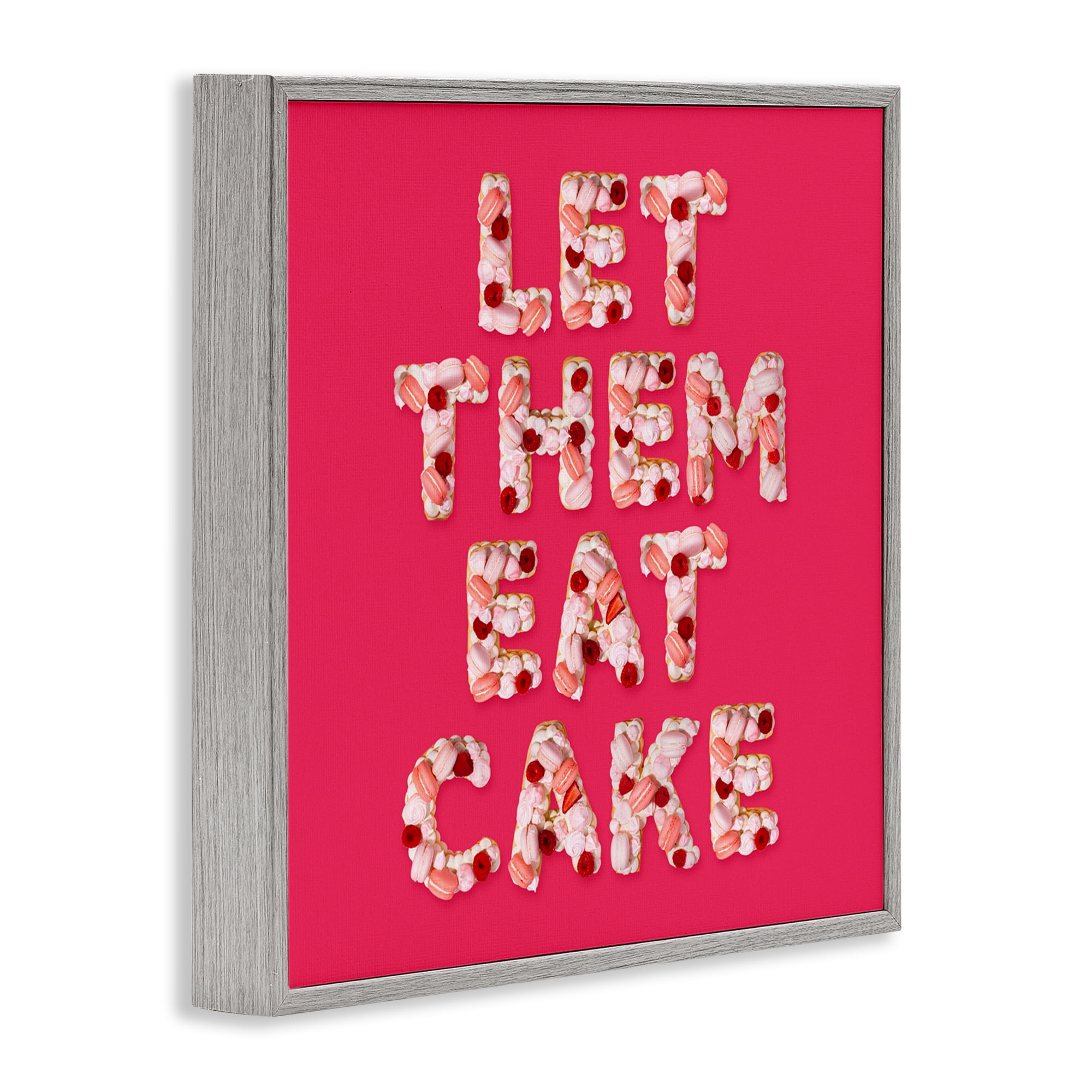 Let Them Eat Cake Gray Framed Giclee Art, design by LISH Creative