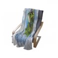 thumbnail image 4 of World Soft Flannel Fleece Throw Blanket, Cartoon Style Globe with Greenery Peaceful Idyllic Country Cloudy Sky, Cozy Plush for Indoor and Outdoor Use, 70" x 90", Green Pale Blue White, by Ambesonne, 4 of 6