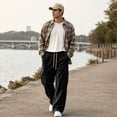 thumbnail image 5 of Wutalume Men's Elastic Waist Fit Sweatpants — Relaxed Joggers for Men with Drawstring, Wide Leg Lounge Trousers, Perfect for Gym, 5 of 6
