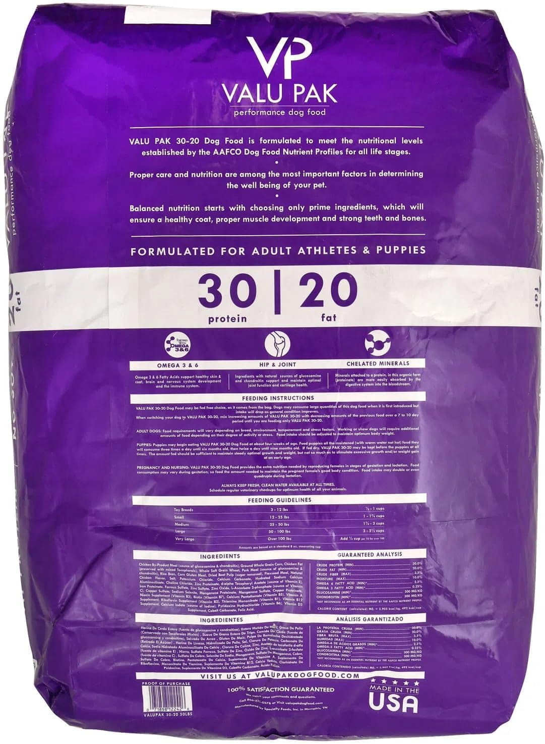 Valu Pak 30- 20 Dog Food 50LB