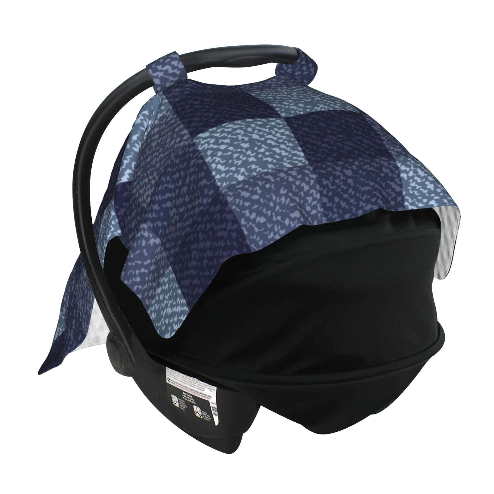 Car Seat Cover Baby - Blue Gingham Buffalo Check Breathable Infant Car Seat Cover for Baby Carseat, Lightweight Comfort Baby Essentials Must Haves Newborn Stuff for Girl Boy