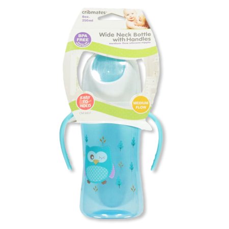 Cribmates Wide Neck Bottle with Handles (8 oz.) - blue, one size