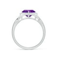 thumbnail image 2 of ANGARA Natural 1.2 Ct. Amethyst with Diamond Halo Ring in 14K White Gold for Women (Ring Size: 11.5), 2 of 9