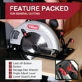 thumbnail image 4 of Hyper Tough 12 Amp Corded 7-1/4 inch Circular Saw with Steel Plate Shoe, Adjustable Bevel, Blade & Rip Fence, 4 of 19