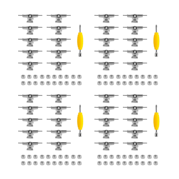 40 Pcs 29mm Fingerboard Trucks Finger Skateboard Deck with Nuts Spanner Screwdriver for Skateboards