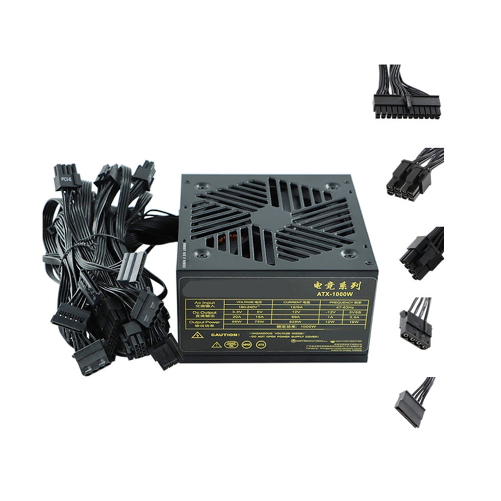 180-240V Energy Saving 1000W Mining Power Supply Unit with Cooling Fan For PC Computer Component Mining Machine