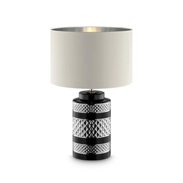 Ore Furniture K-4505 26.5 in. Lilith Chevron Ceramic Table Lamp