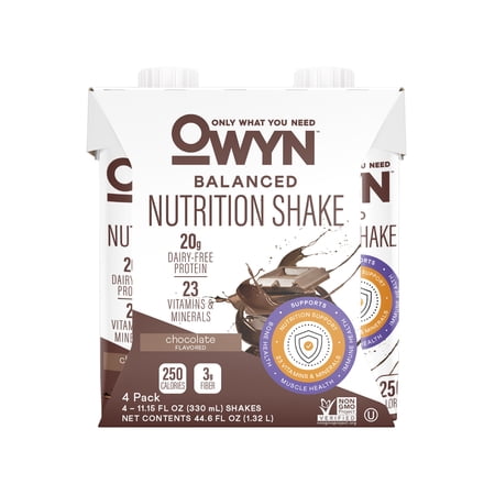 OWYN Complete Nutrition 20g Protein Shake, Chocolate, 11.15 fl oz, 4 Count