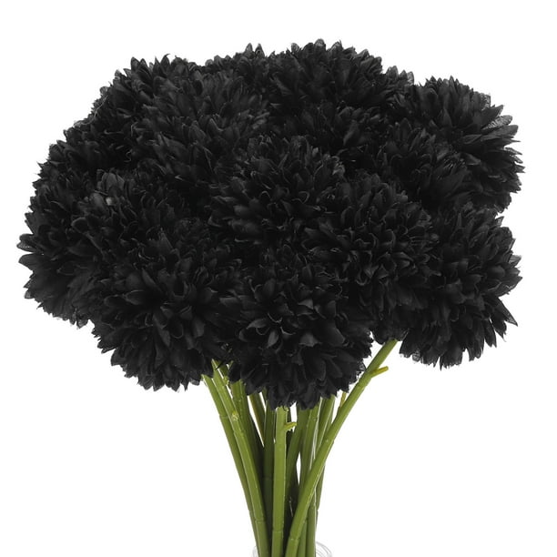 Cabezas de flores artificiales Uxcell Crisantemo Hidrangea Negra Flores Falsas 20Pcs